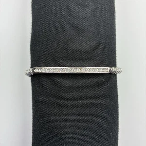 Michael Kors Spring Sparkle Pave Bar Bead Bracelet Silver Tone Metal Beads - Picture 1 of 6