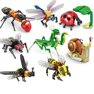 Creative Building Blocks Insect Model Bee Dragonfly Ant Mantis Assembled Toys - Picture 1 of 14