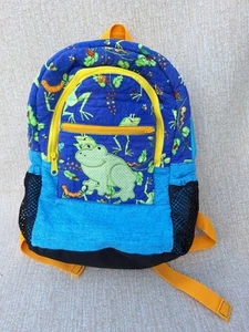 Handmade Toddler Little Kid Backpack Frog Quilted - Small Size - Soft - Picture 1 of 5