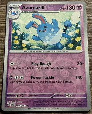 Azumarill 065/162 SV05: Temporal Forces Reverse Holo NM/M (L) - Image 1 of 2