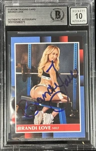 Brandi Love Signed Custom Trading Card Beckett Encapsulated Autograph Grade 10 - Picture 1 of 2