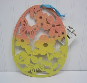 Decoración Colgante Pascua Rosa y Amarillo Huevos Brillantes Adorno Decoración 10.5" Nuevo - Imagen 1 de 13