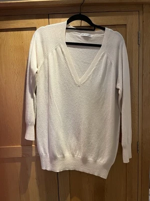 Cream Autograph V Neck Long Jumper Size 16 - Image 1 of 4