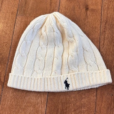 Mujer Ralph Lauren Gorro Tejido con Cable Tobogan Algodón Lana - Talla Única Foto 1 de 4