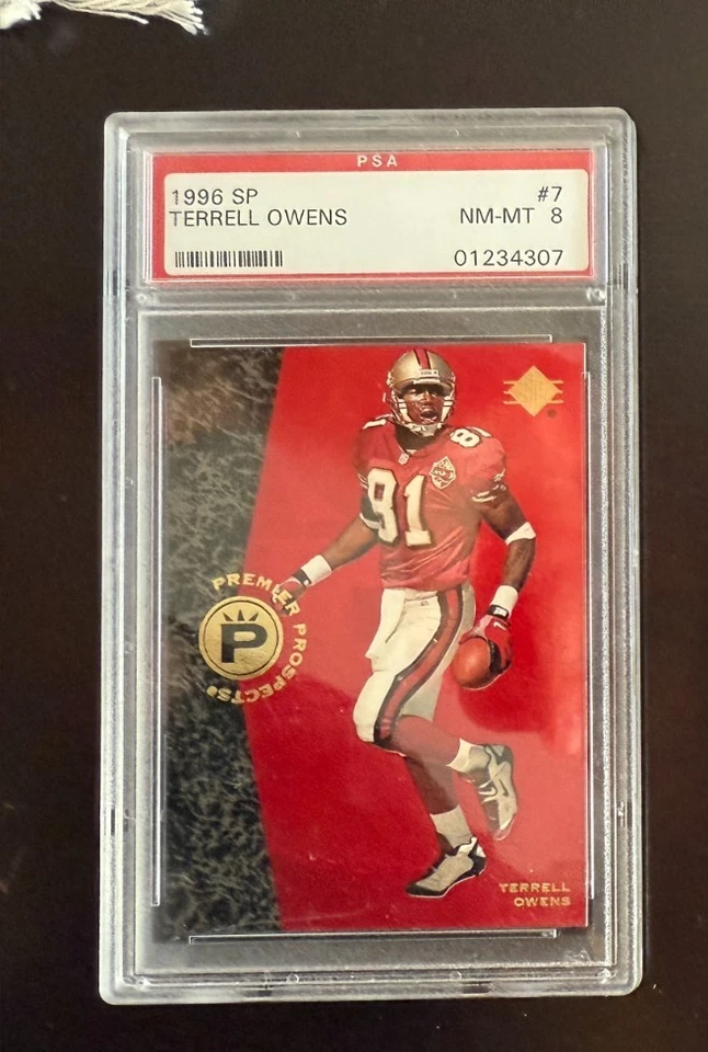 1996 Upper Deck SP Terrel Owens RC Rookie 49ers NM-MT 8 PSA - Image 1 of 1