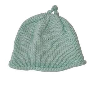 Häkel Strick Kleinkind Baby Beanie Mütze türkis grün Handarbeit 3-6 Monate - Bild 1 von 5