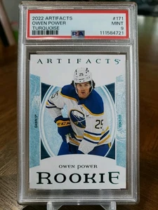 2022 UD Artifacts Owen Power Rookie PSA 9 Turquoise! Card #171. Buffalo Sabres - Picture 1 of 2
