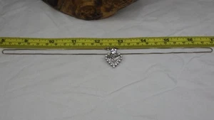 Vintage Sterling Silver .925 Pendant Necklace Sparkling Heart Mom CZ - Picture 1 of 7