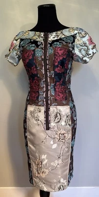 Beguile by Byron Lars Noemi Pierced Brocade Lace Floral Pencil Dress Size 2P - Image 1 of 4