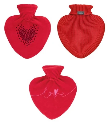 Botella de agua caliente Fashy Heart 0,7 L con tapa Foto 1 de 2