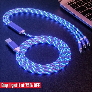 3 in 1 Multi USB Cable Fast Charger Type C 1.2m Lead For IOS/ Samsung/ Huawei - Picture 1 of 15