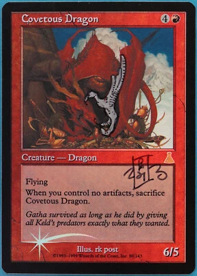 Covetous Dragon FOIL Urza's Destiny NM ARTIST ALTERED SIGNED (409572) ABUGames - Image 1 of 2