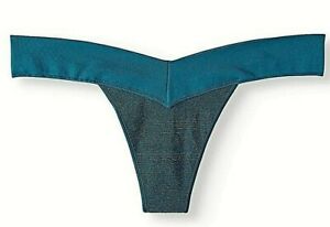 No Boundaries Women's Seamless V-Thong Panties Size MEDIUM (6) Blue Metallic