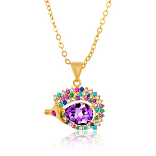 925 Sterling Silver Gemstone Necklace: Purple Gemstone