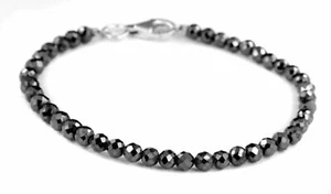 Anniversary Gift igl Black Diamond Bracelet 4mm 925 Silver 8" Super Bracelet. - Picture 1 of 3