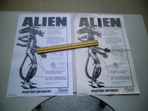 COPY of Original Vintage 1979 Kenner 18" Toy ALIEN Figure 2 Sided Movie Poster Cover