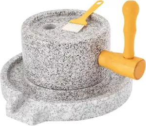 Mulino per granatura a pietra, macina pietra manuale macina pasta granito naturale - Foto 1 di 9