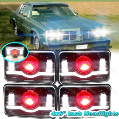 Newest 4pcs 4x6"inch Led Projector Headlights for O-ldsmobile Delta 88 1977-1991 - Изображение 1 из 4
