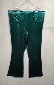 Luxe By LulaRoe Women Pants 3XL Green Velvet Pull On Hi Rise Straight Ankle - Picture 1 of 20