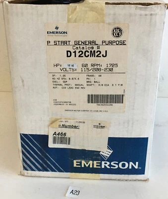 *New~Open~Box* EMERSON P Start General Purpose D12CM2J 60RPM 1/2HZ + *Warranty* - Image 1 of 4