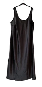 ASOS DESIGN NEW Woman Black Maxi Slip Dress Sexy Elegant Satin Slinky US 22 - Picture 1 of 8