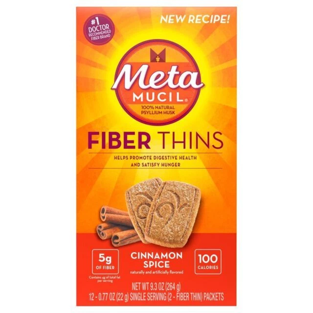 Metamucil Fiber Thins - Cinnamon, Pack of 12