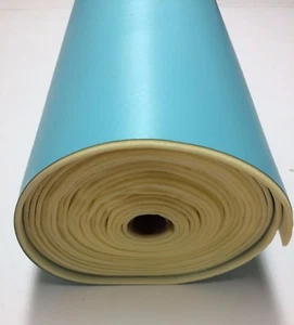 1/4" FOAM BACKED MARINE VINYL AQUA BLUE RV ATV AUTO HEADLINER FABRIC BTY 54"W - Picture 1 of 4