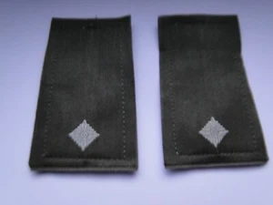 Bundeswehr Rangabzeichen  Heer   Leutnant  weiß  in oliv  mit klett - Picture 1 of 1
