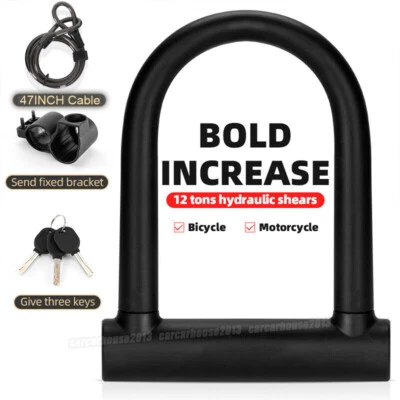 Heavy Duty Anti Theft ebike lock w/ 16mm Shackle 4ft Security Cable Bike U Lock - Image 1 of 4