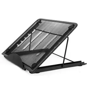 Supporto ventilato regolabile raffreddamento pieghevole da tavolo nero 19x24 cm - Foto 1 di 8