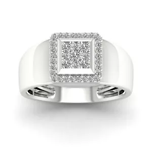 1/2Ct Diamond Wedding Band Ring Size 9 in 10k White Gold (Color H-I, Clarity I2) - Picture 1 of 4