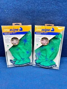 SABCO One Wipe Cleaning Mitt Outdoor X 2 - Green - Brand New - Picture 1 of 3