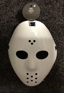NWT~Hockey Mask ~Jason~White Plastic~Costume Accessory~Teen /Adult~👀 - Picture 1 of 3
