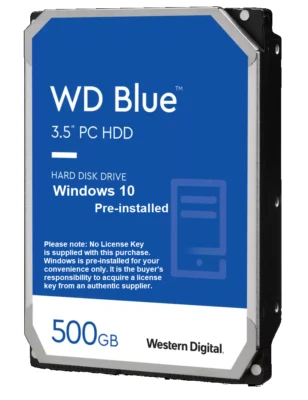 WINDOWS 10 INSTALLED WD Blue 500GB HDD 3.5" PC HDD DRIVE - Image 1 of 4