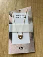 Timi of Sweden Gold Tone Pandent Chain Necklace Womwn Jewellery NEW