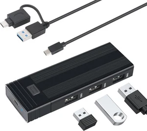 Aluminum M.2 NVME SATA SSD Enclosure Adapter, USB 3.2 Gen 2 (10 10G (3 A) - Afbeelding 1 van 9