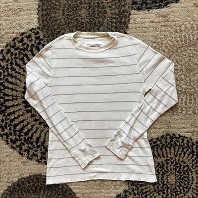 Camisa para hombre Urban Pipeline blanca a rayas manga larga mediana tejida gofre " Foto 1 de 4