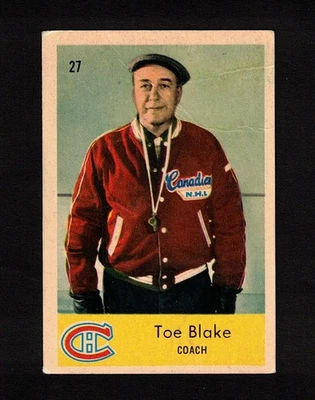 1959-60 TOE BLAKE #27 Parkhurst Canadiens HALL OF FAME Coach KEY NHL Hockey Card Foto 1 de 2