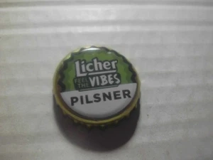 Gebrauchter, gold-grüner Kronkorken Licher FEEL THE VIBES PILSNER: Leider.. - Photo 1/2
