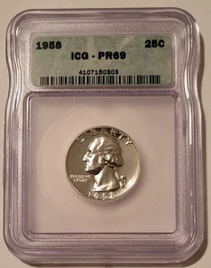 1958 Washington Quarter Proof PR69 ICG - Picture 1 of 2