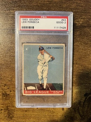 1933 Goudey Baseball Card #43 Lew Fonseca Chicago White Sox PSA 2 - Image 1 of 2