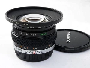 Olympus OM Zuiko Auto-W 18mm F3.5 MF Ultra Wide Angle Prime Lens from Japan - Picture 1 of 4