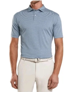 PETER MILLAR Herren Crown Crafted Bullock Stripe Stretch Jersey Polo Blau XXL Arbeit - Bild 1 von 10