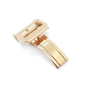 20mm Gold Color Folding Deployment Clasp for IWC Rubber Leather Watch Band Strap - Picture 1 of 8