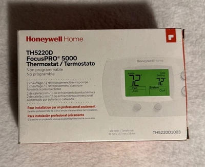 Honeywell TH5220D1029 Focus Pro 5000 Non-Programable Thermostat NEW!  - Image 1 of 4