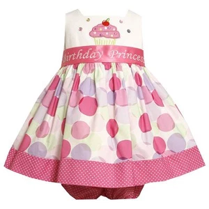 NWT Bonnie Jean Baby Girls Princess Polka Dot Cupcake Birthday Party Dress 24M - Picture 1 of 1