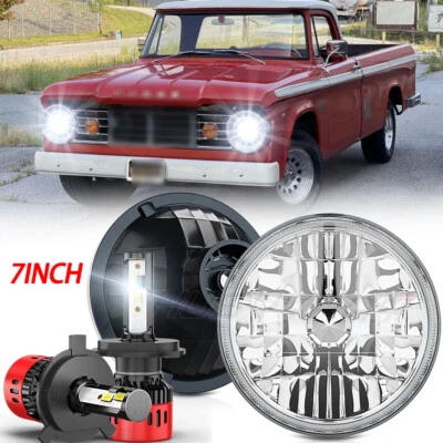For dodge D100 D150 D200 D300 7" Inch Round Headlight Hi-Lo Beam set of 2 H6024 - Image 1 of 4