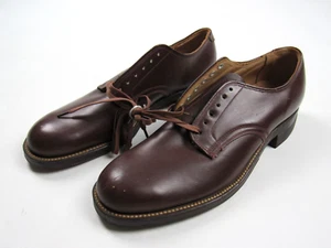 Vtg NOS Post WWII US Army Men's Low Quarter Oxford Shoe Sz 6A Endicott Johnson - Picture 1 of 14