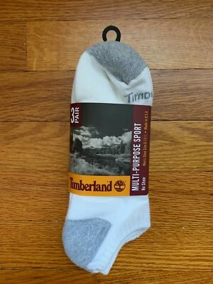 De colección. Timberland Hombre Paquete de 3 No Show, Blanco con Gris Zapato para Hombre 6-12.5 Hecho en EE. UU. Foto 1 de 3