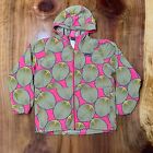 Patagonia Girl's Jacket Size 12 Large Pink Leaf Print Nylon Lightweight hood AA7